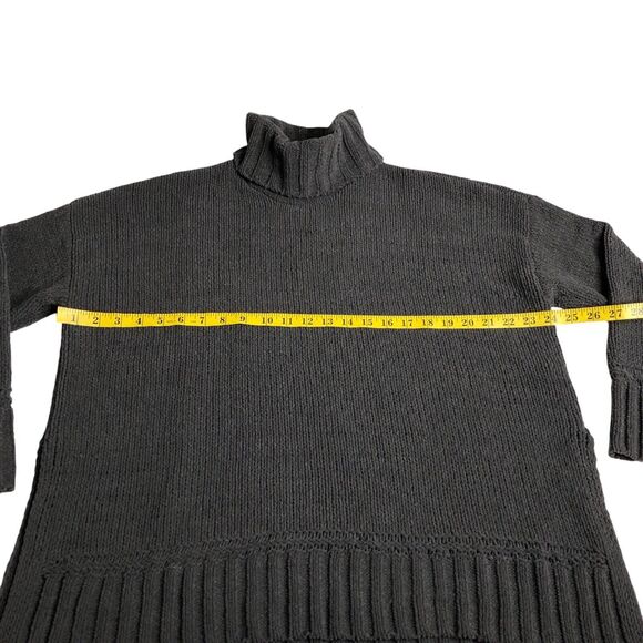 Aerie Sweater Womens Medium Gray Oversized Turtleneck Chunky Soft Comfort Casual - Picture 15 of 16